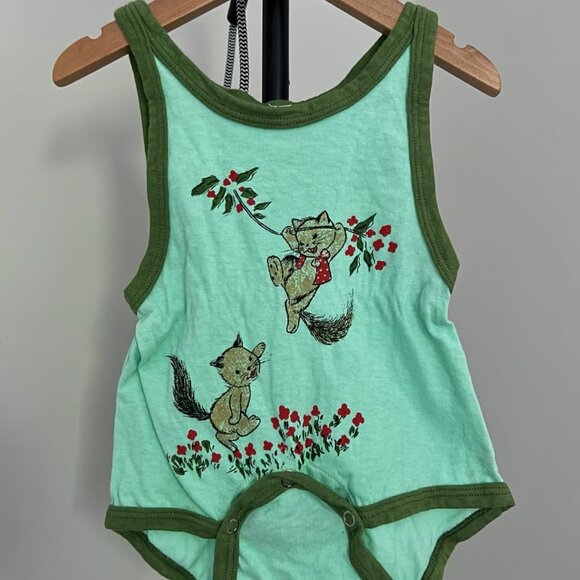 Unique Vintage Other - Vintage Cat Floral Sunsuit Style Onesie